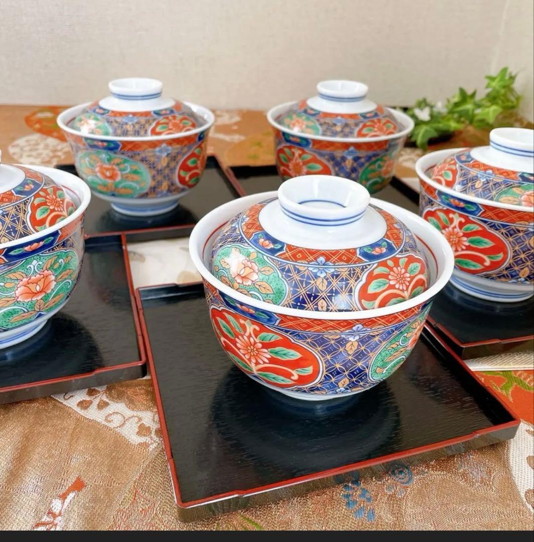 箱入り 未使用 有田焼 飛鳥窯 小皿揃 小紋柄 花絵付け 輪花 ほか