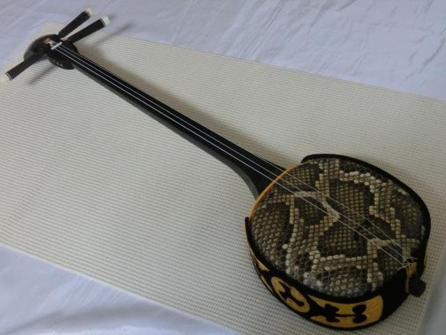 初心者にもおすすめのエレキ三線（蛇本皮強化張り）セット　新品未使用品