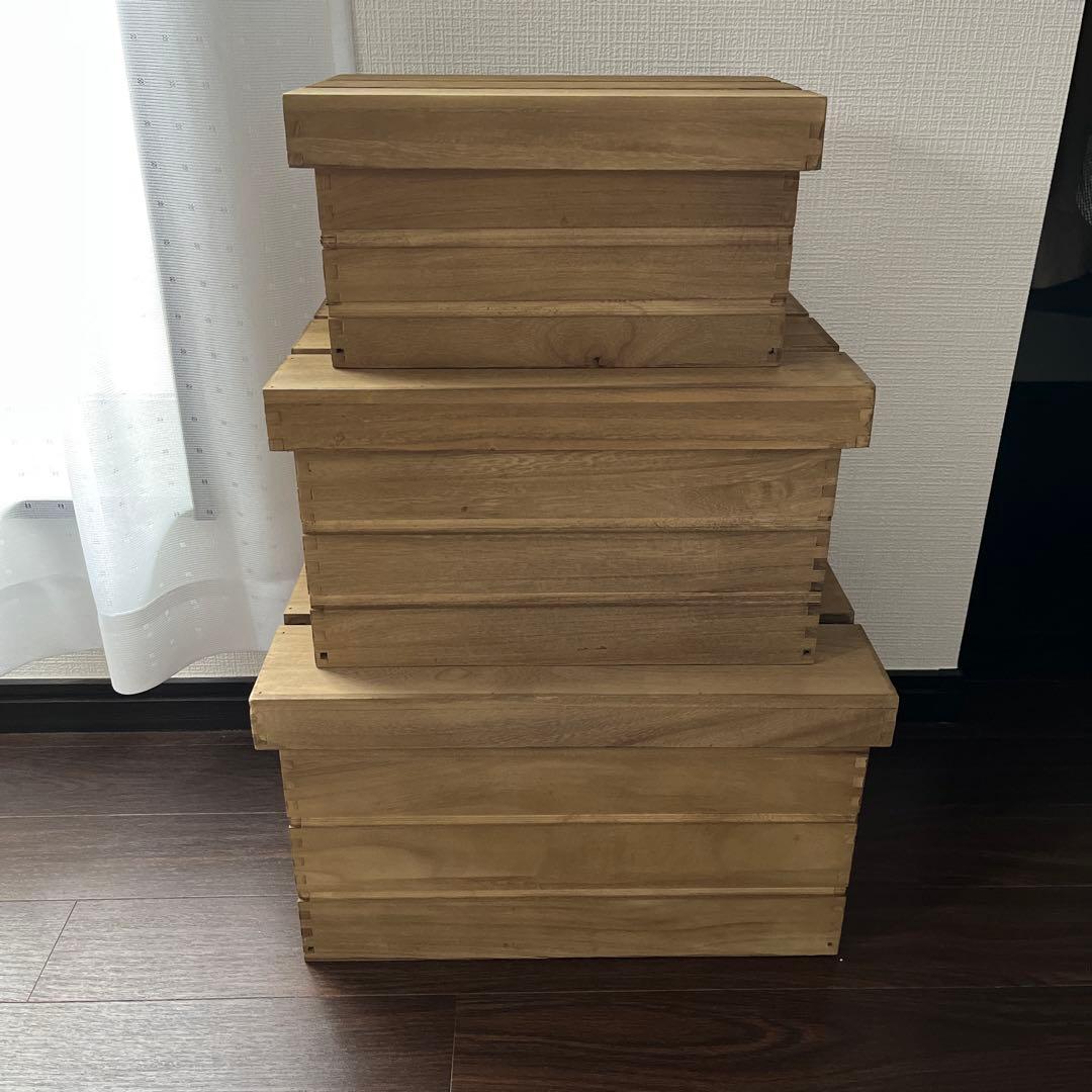 ふた付き木箱3サイズセット　新品
