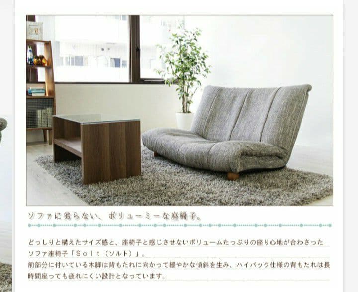 リクライニングフロアチェア  座椅子 2人掛け オシャレ